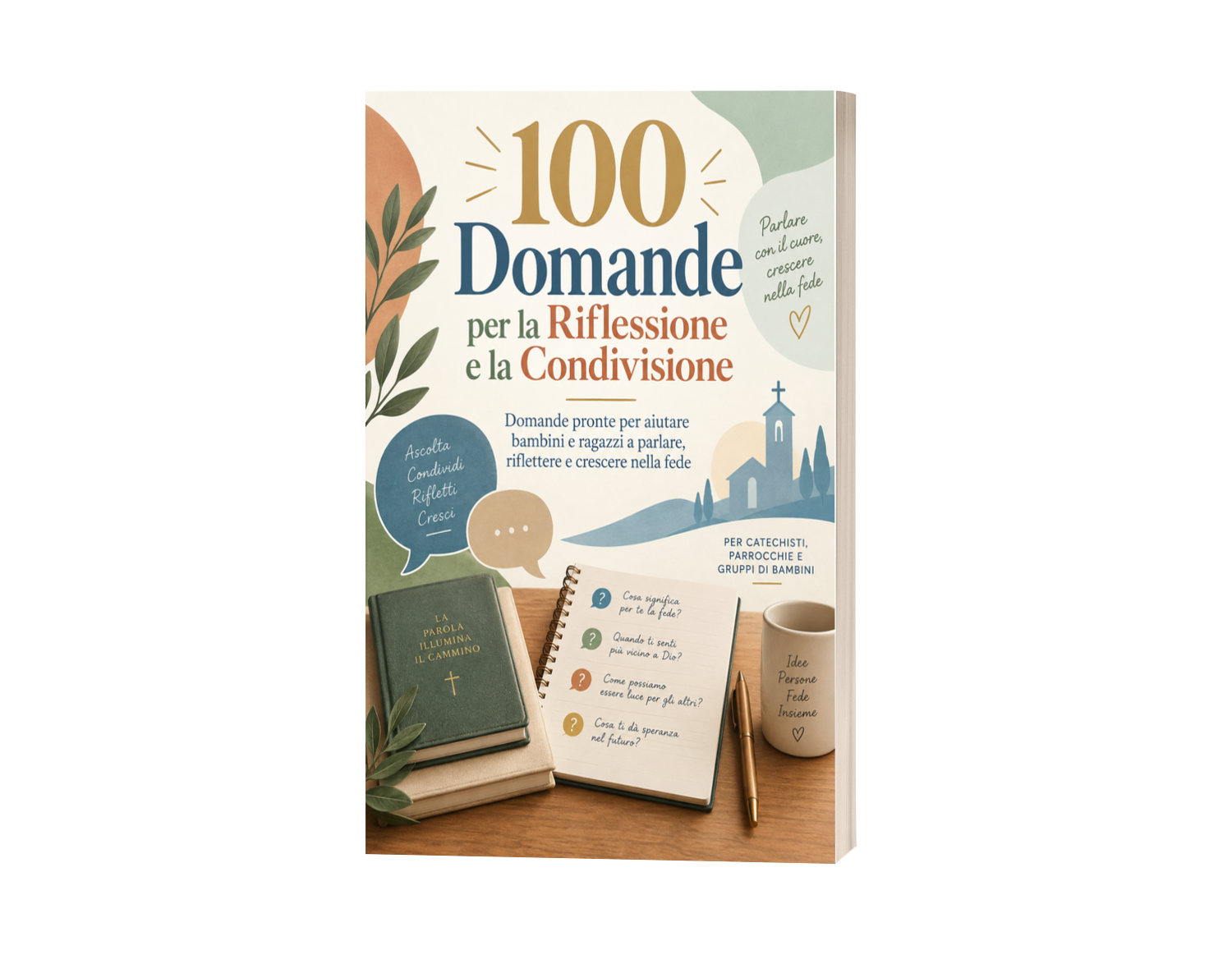 Mockup di 100 Domande per la Riflessione e la Condivisione